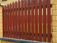 Kőkerítés - Fa kerítésbetétek Fabetétes kerítés 11